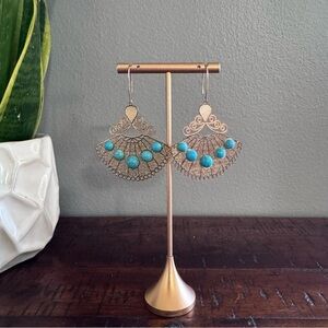 E2 Gold Dangle Earrings